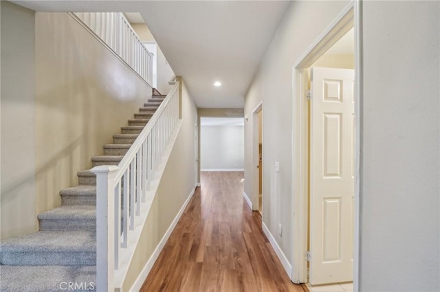 hall featuring hardwood / wood-style flooring