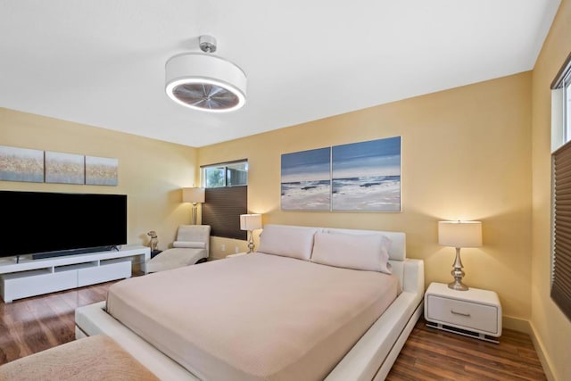 bedroom featuring dark wood-type flooring