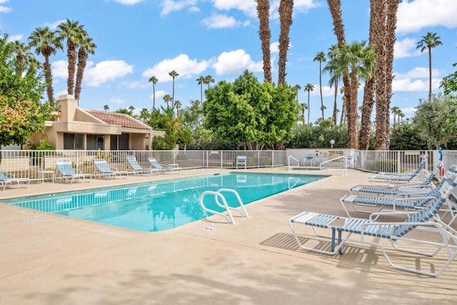 view of pool featuring a patio area