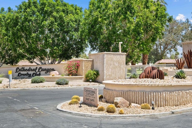 view of community sign