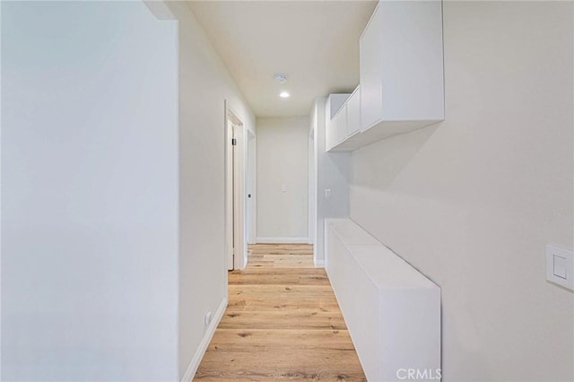 hallway featuring light wood-type flooring