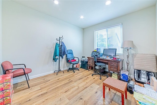 office featuring light hardwood / wood-style floors