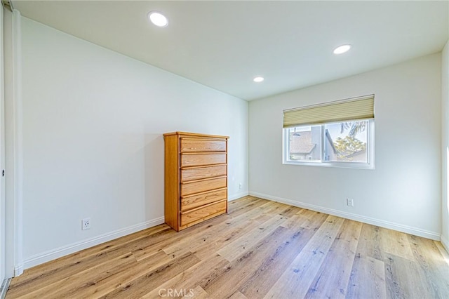 unfurnished bedroom featuring light hardwood / wood-style floors