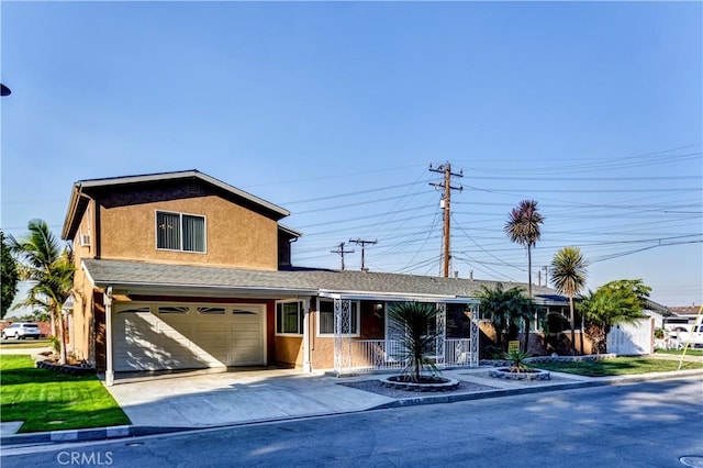 view of front of house with a garage