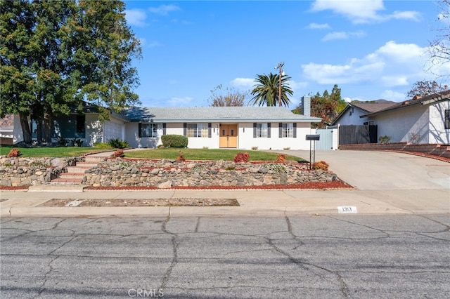 view of single story home