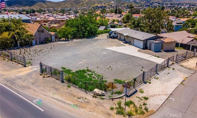 aerial view with a mountain view