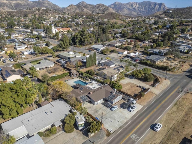 bird's eye view featuring a mountain view