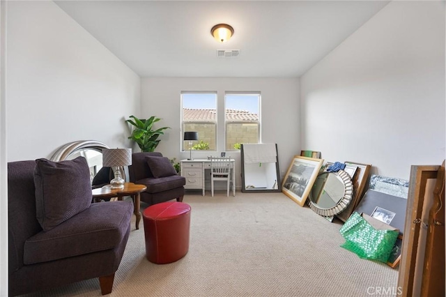 sitting room with carpet