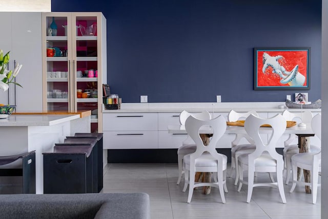 view of tiled dining area