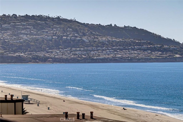 property view of water with a beach view