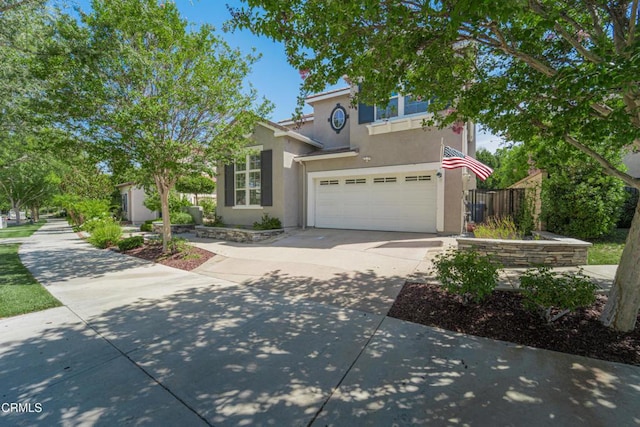 view of front of house with a garage