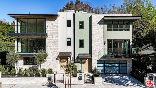 view of building exterior with a garage