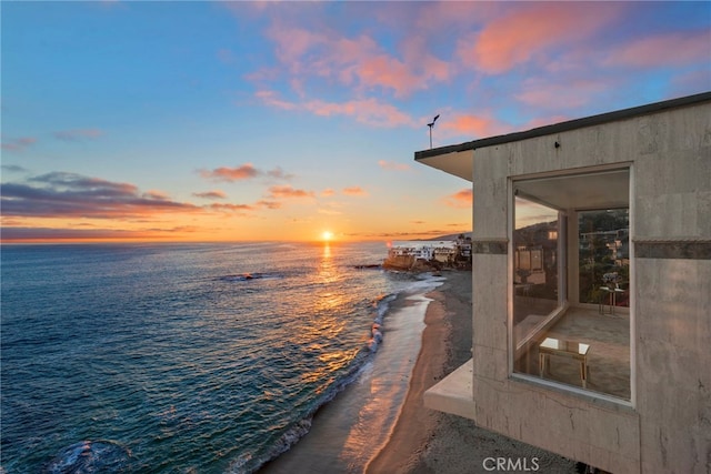 water view with a view of the beach