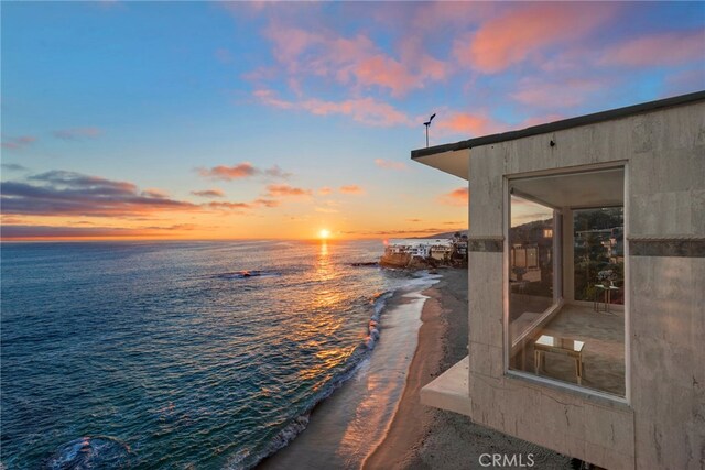 water view with a view of the beach