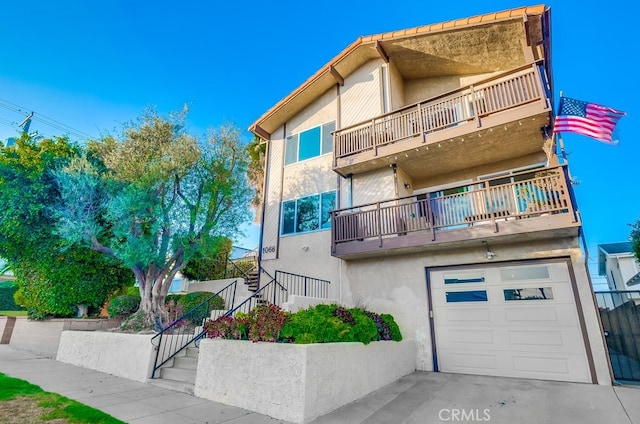 view of property featuring a garage