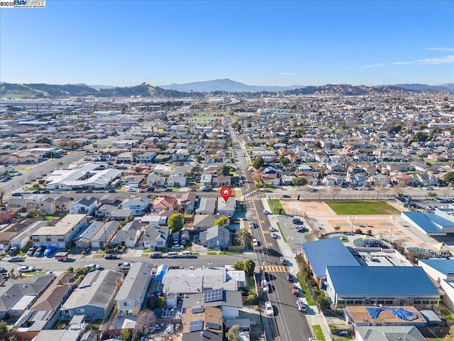 aerial view featuring a mountain view