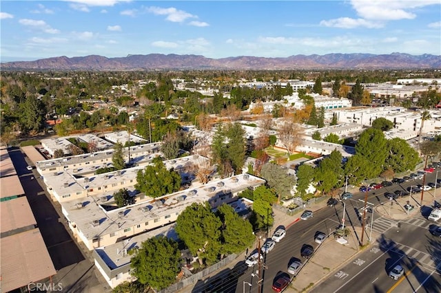 bird's eye view featuring a mountain view