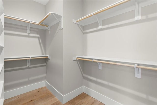 walk in closet featuring hardwood / wood-style flooring