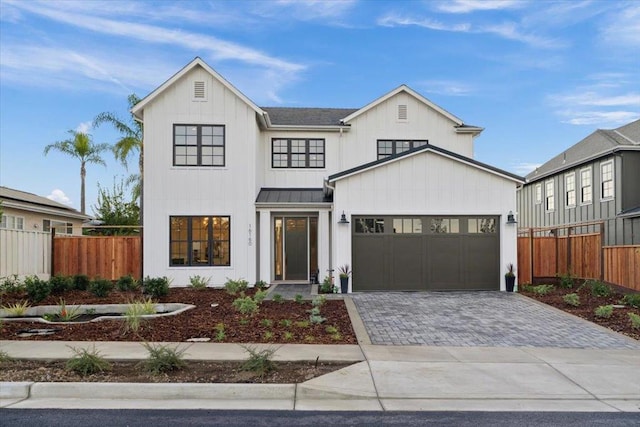 view of modern inspired farmhouse