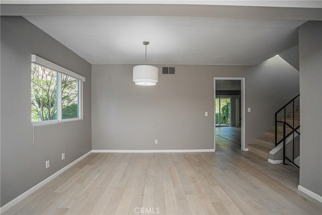 empty room featuring light hardwood / wood-style flooring