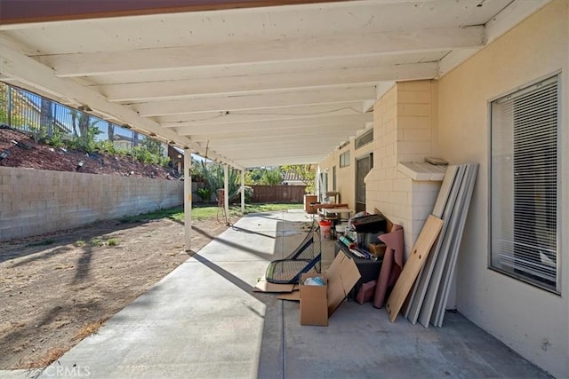 view of patio with a fenced backyard