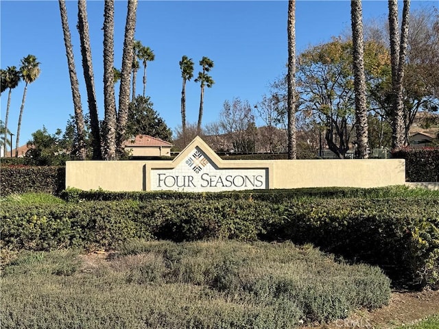 view of community sign