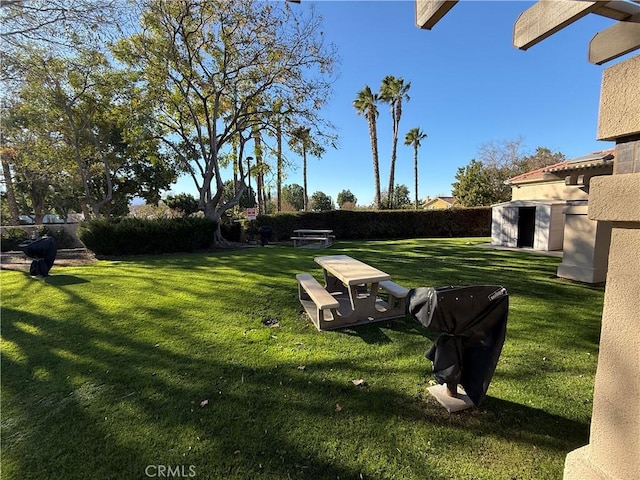 view of yard with fence