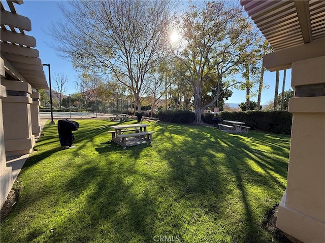 view of yard featuring fence