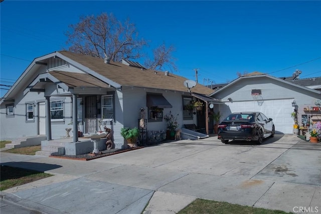 single story home with a garage