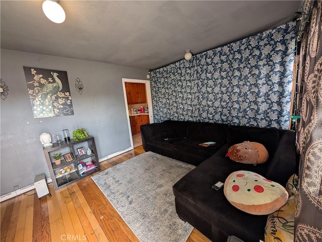 living room featuring hardwood / wood-style flooring