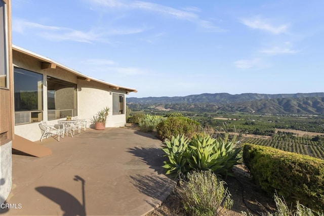 exterior space with a mountain view