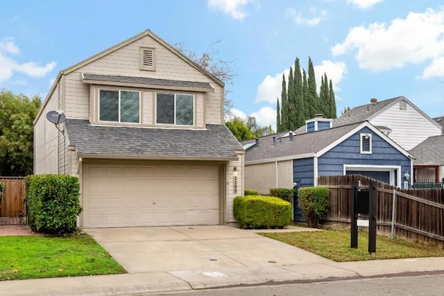 view of front facade featuring a garage