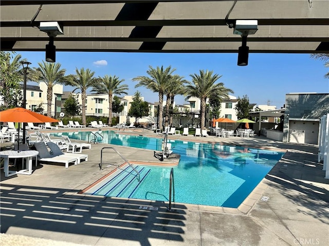 view of pool with a patio