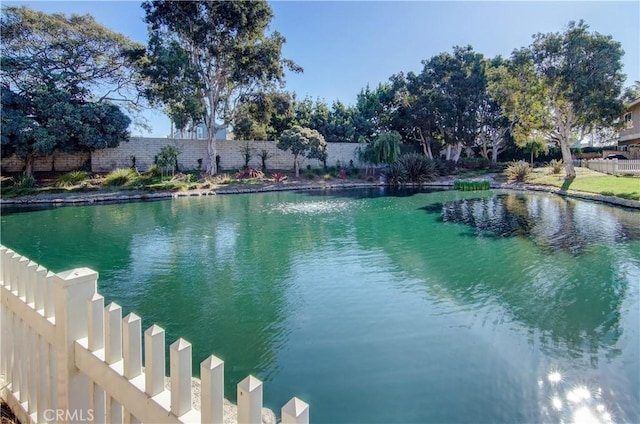 view of water feature