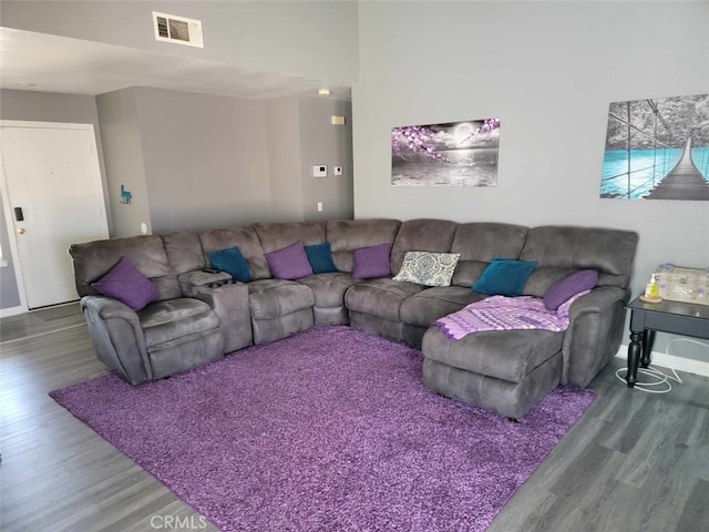 living room featuring hardwood / wood-style floors