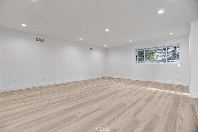 empty room featuring light wood-type flooring