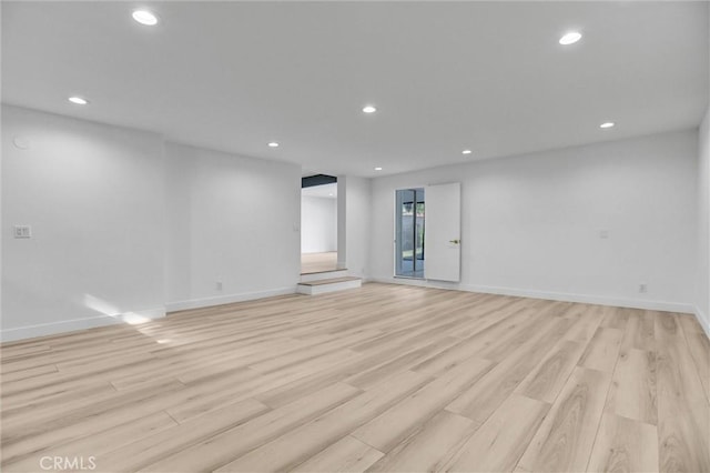 interior space with light hardwood / wood-style floors