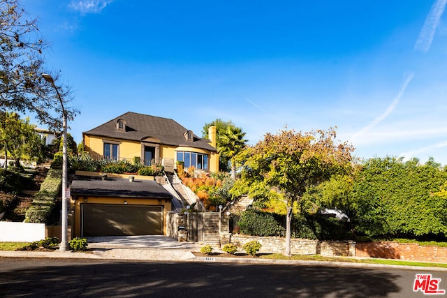 view of front of house with a garage