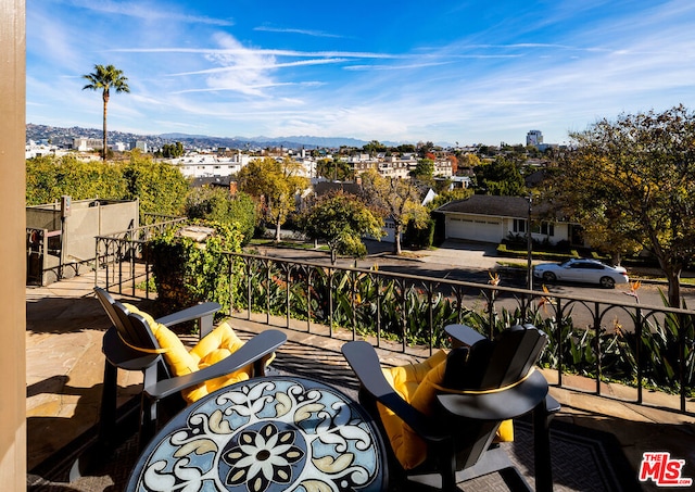 balcony with a mountain view