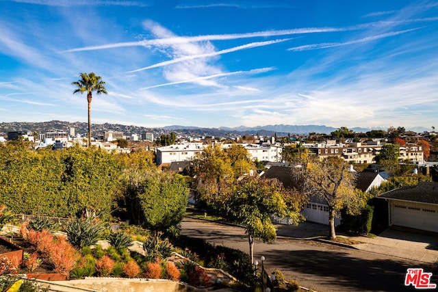 exterior space featuring a mountain view