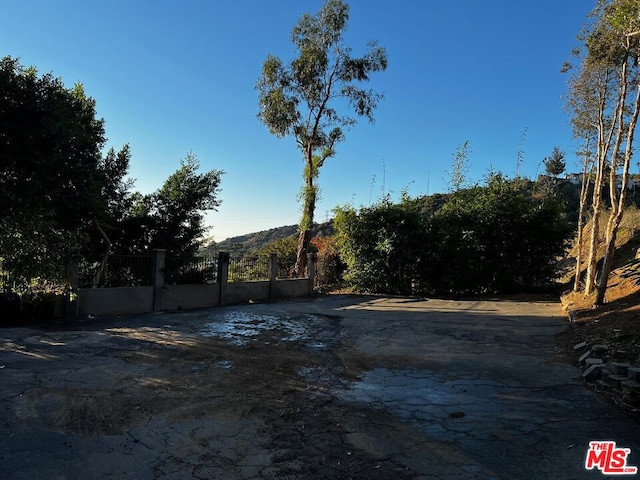 view of yard with a mountain view