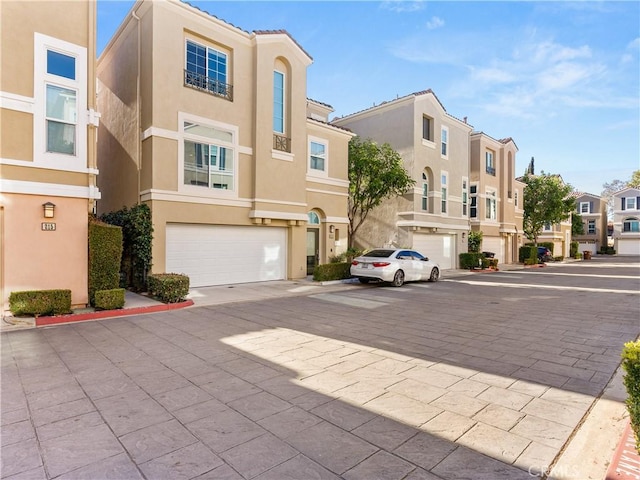 view of property with a garage