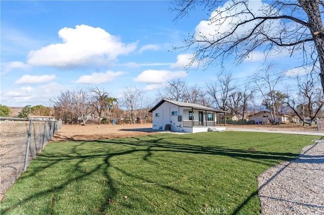 view of yard with a porch