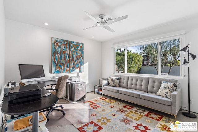 office with ceiling fan