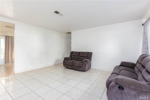 view of tiled living room