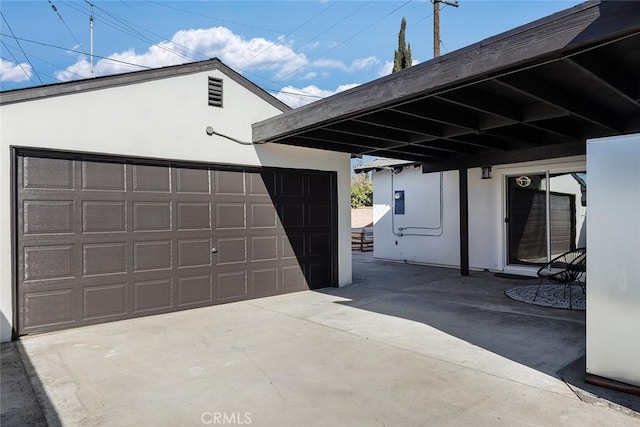 view of garage