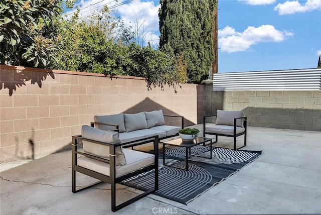 view of patio with outdoor lounge area