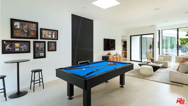 playroom with pool table