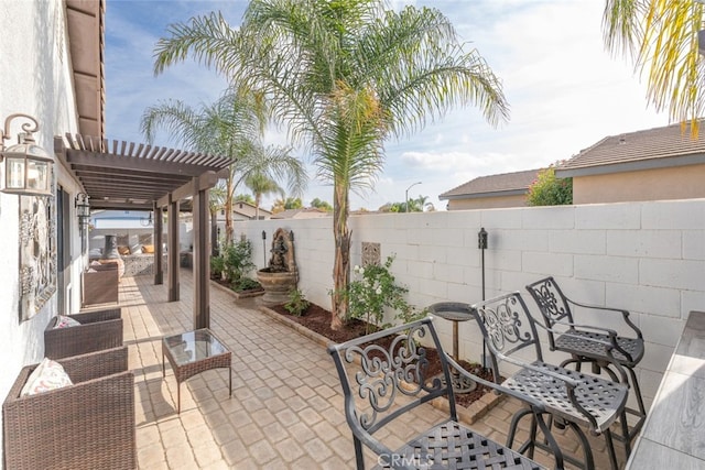 view of patio with a pergola