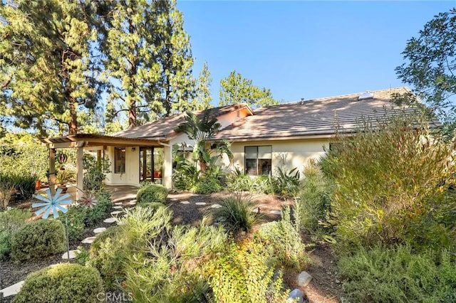 view of front of home with a patio